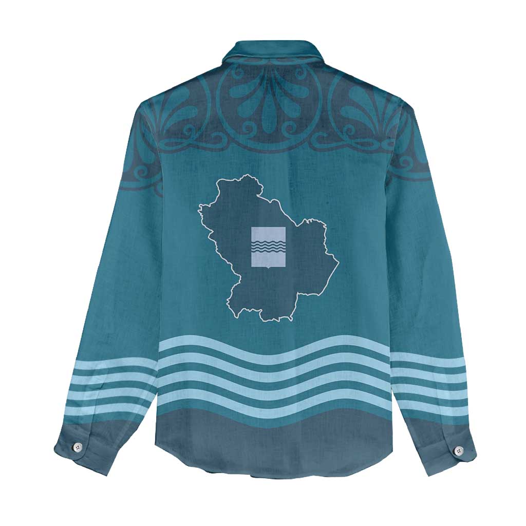 Italy Basilicata Women Casual Shirt Map With Flag Style - Wonder Print Shop