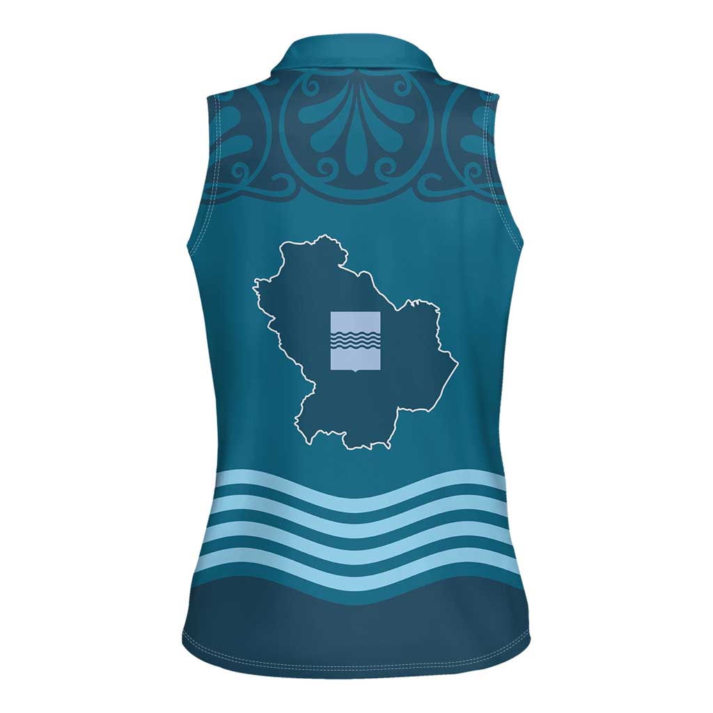 Italy Basilicata Women Sleeveless Polo Shirt Map With Flag Style - Wonder Print Shop