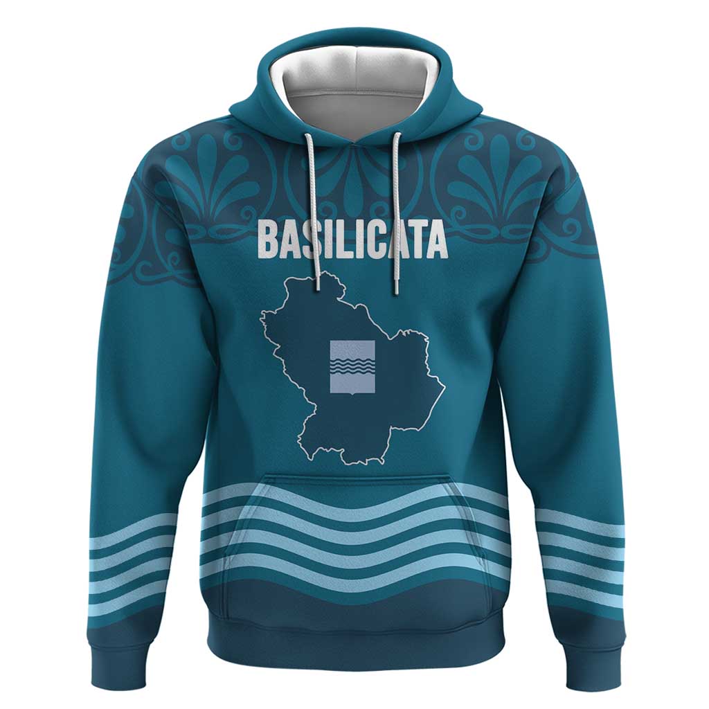 Italy Basilicata Zip Hoodie Map With Flag Style - Wonder Print Shop
