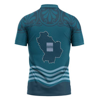 Italy Basilicata Zipper Polo Shirt Map With Flag Style - Wonder Print Shop