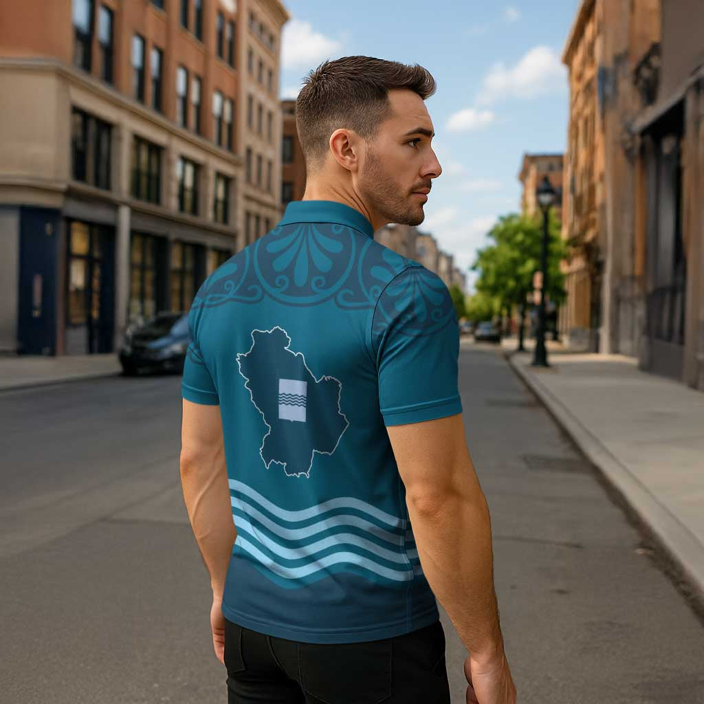 Italy Basilicata Zipper Polo Shirt Map With Flag Style - Wonder Print Shop