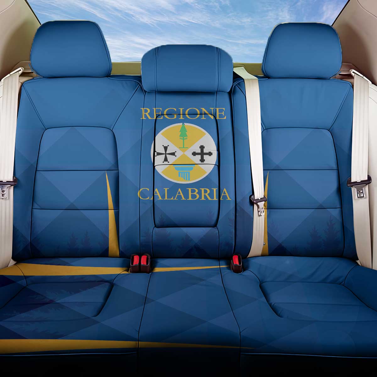 Italy Calabria Back Car Seat Cover Flag Style - Wonder Print Shop