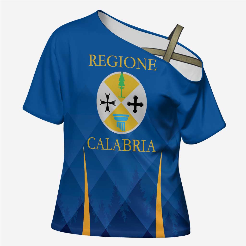 Italy Calabria Cross Shoulder Shirt Flag Style - Wonder Print Shop