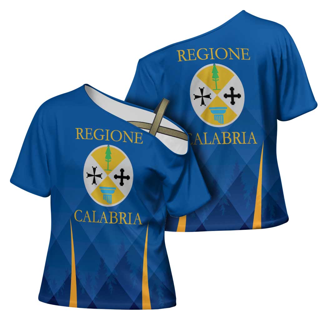 Italy Calabria Cross Shoulder Shirt Flag Style - Wonder Print Shop
