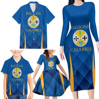 Italy Calabria Family Matching Long Sleeve Bodycon Dress and Hawaiian Shirt Flag Style - Wonder Print Shop