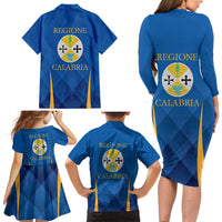Italy Calabria Family Matching Long Sleeve Bodycon Dress and Hawaiian Shirt Flag Style - Wonder Print Shop