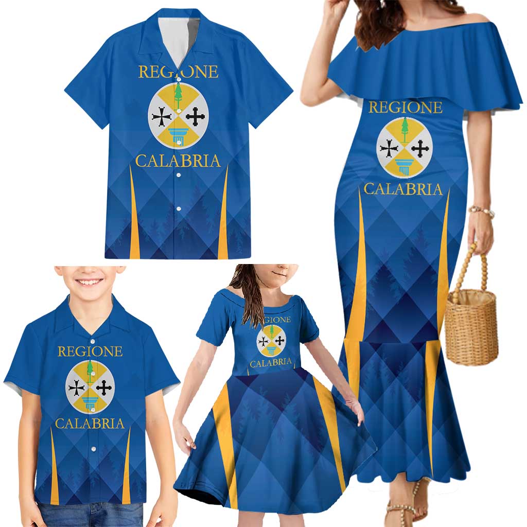 Italy Calabria Family Matching Mermaid Dress and Hawaiian Shirt Flag Style - Wonder Print Shop