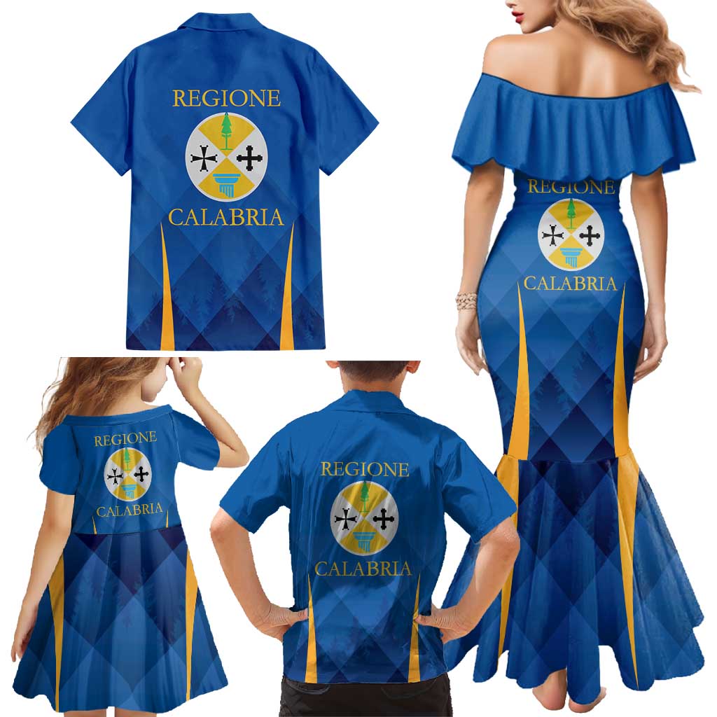 Italy Calabria Family Matching Mermaid Dress and Hawaiian Shirt Flag Style - Wonder Print Shop
