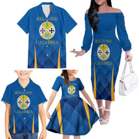 Italy Calabria Family Matching Off The Shoulder Long Sleeve Dress and Hawaiian Shirt Flag Style - Wonder Print Shop