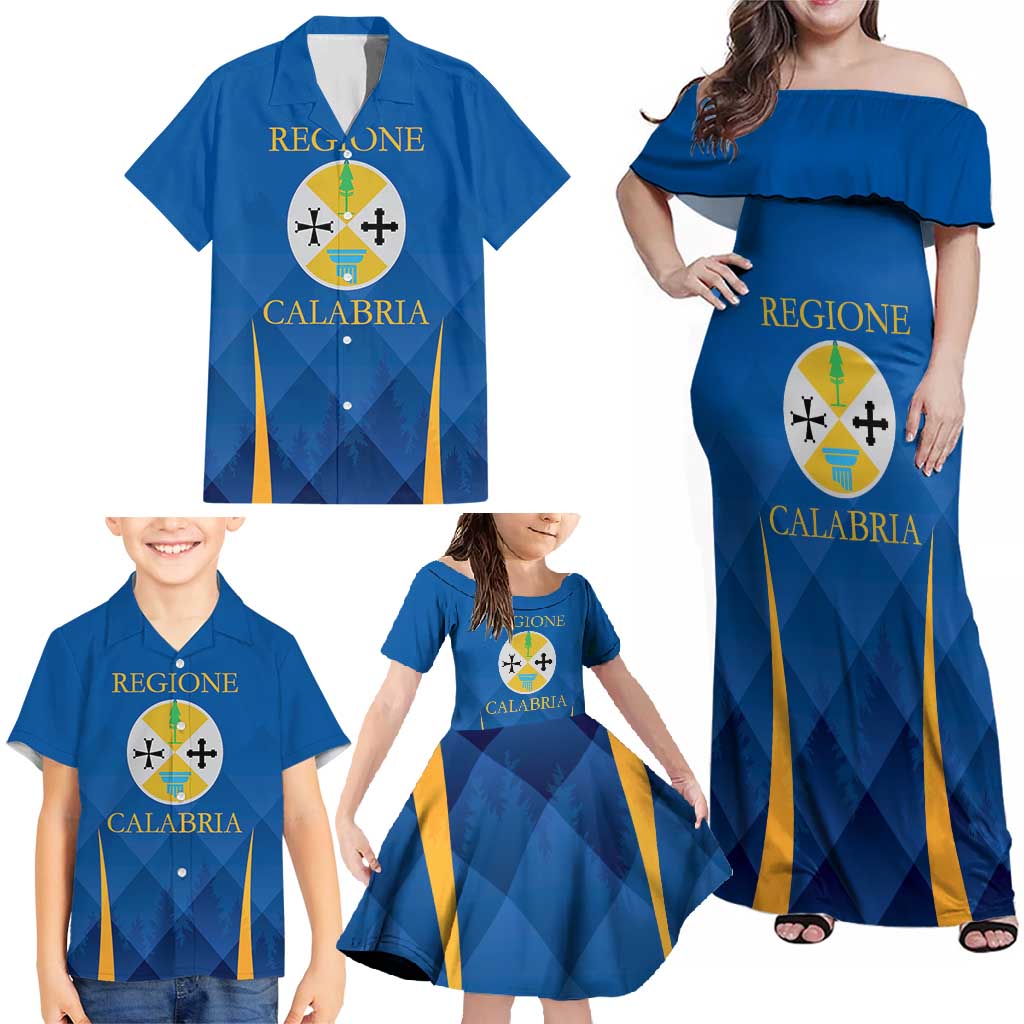 Italy Calabria Family Matching Off Shoulder Maxi Dress and Hawaiian Shirt Flag Style - Wonder Print Shop