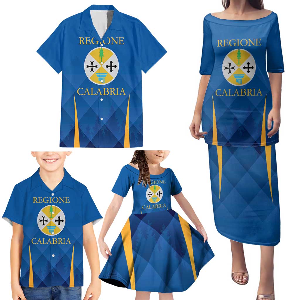 Italy Calabria Family Matching Puletasi and Hawaiian Shirt Flag Style - Wonder Print Shop