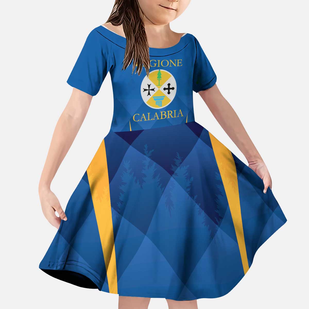 Italy Calabria Kid Short Sleeve Dress Flag Style - Wonder Print Shop