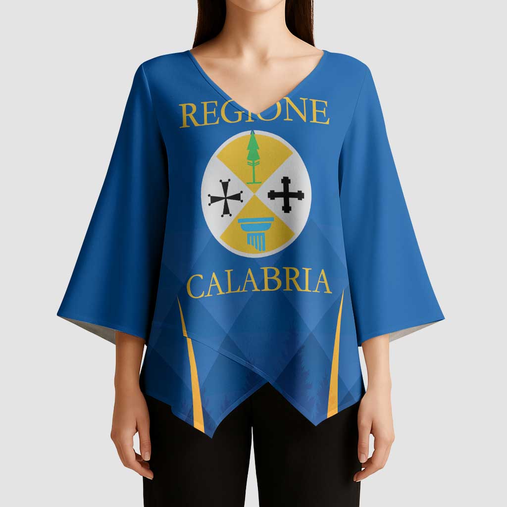 Italy Calabria Kimono Sleeve Blouse Flag Style - Wonder Print Shop