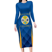 Italy Calabria Long Sleeve Bodycon Dress Flag Style - Wonder Print Shop