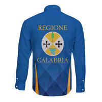 Italy Calabria Long Sleeve Button Shirt Flag Style - Wonder Print Shop