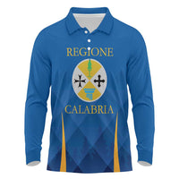 Italy Calabria Long Sleeve Polo Shirt Flag Style - Wonder Print Shop