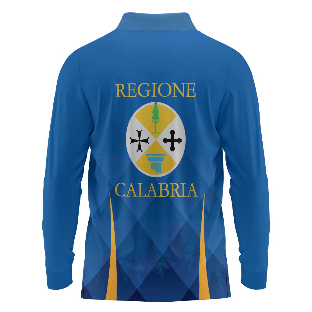 Italy Calabria Long Sleeve Polo Shirt Flag Style - Wonder Print Shop