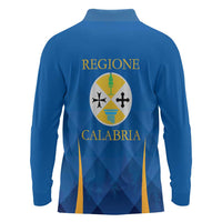 Italy Calabria Long Sleeve Polo Shirt Flag Style - Wonder Print Shop