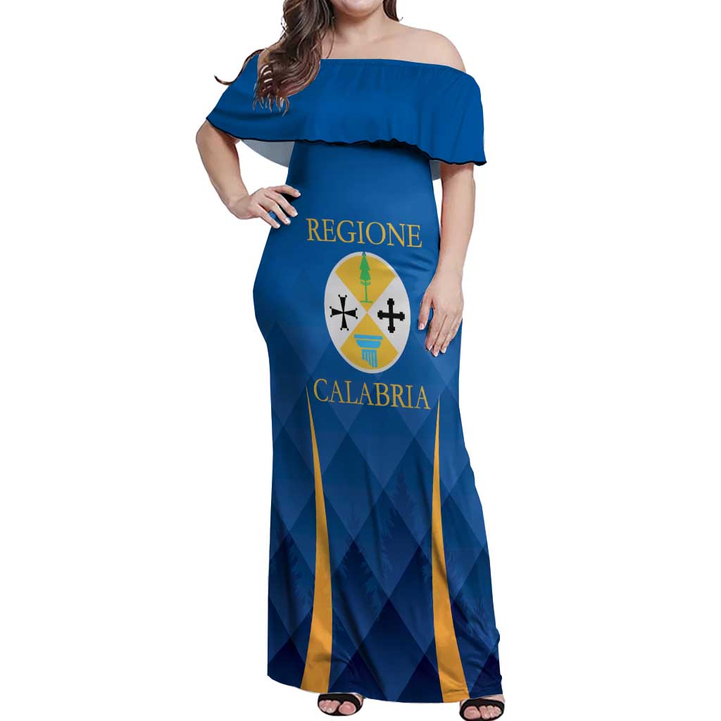 Italy Calabria Off Shoulder Maxi Dress Flag Style - Wonder Print Shop