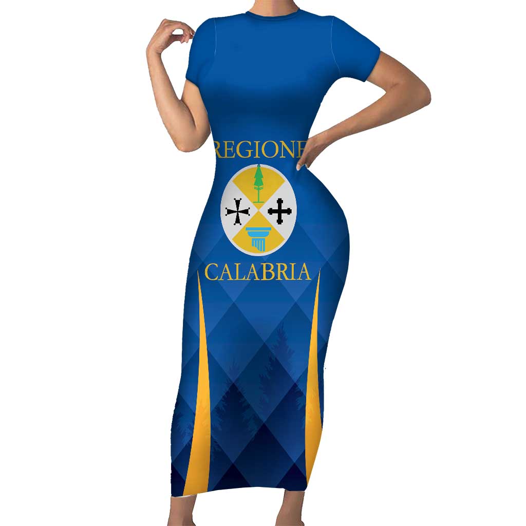 Italy Calabria Short Sleeve Bodycon Dress Flag Style - Wonder Print Shop