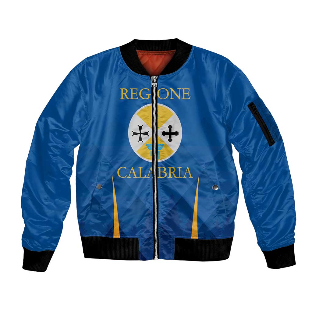 Italy Calabria Sleeve Zip Bomber Jacket Flag Style - Wonder Print Shop