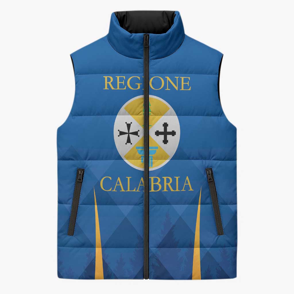 Italy Calabria Sleeveless Puffer Jacket Flag Style - Wonder Print Shop