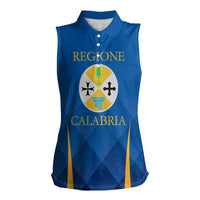 Italy Calabria Women Sleeveless Polo Shirt Flag Style - Wonder Print Shop