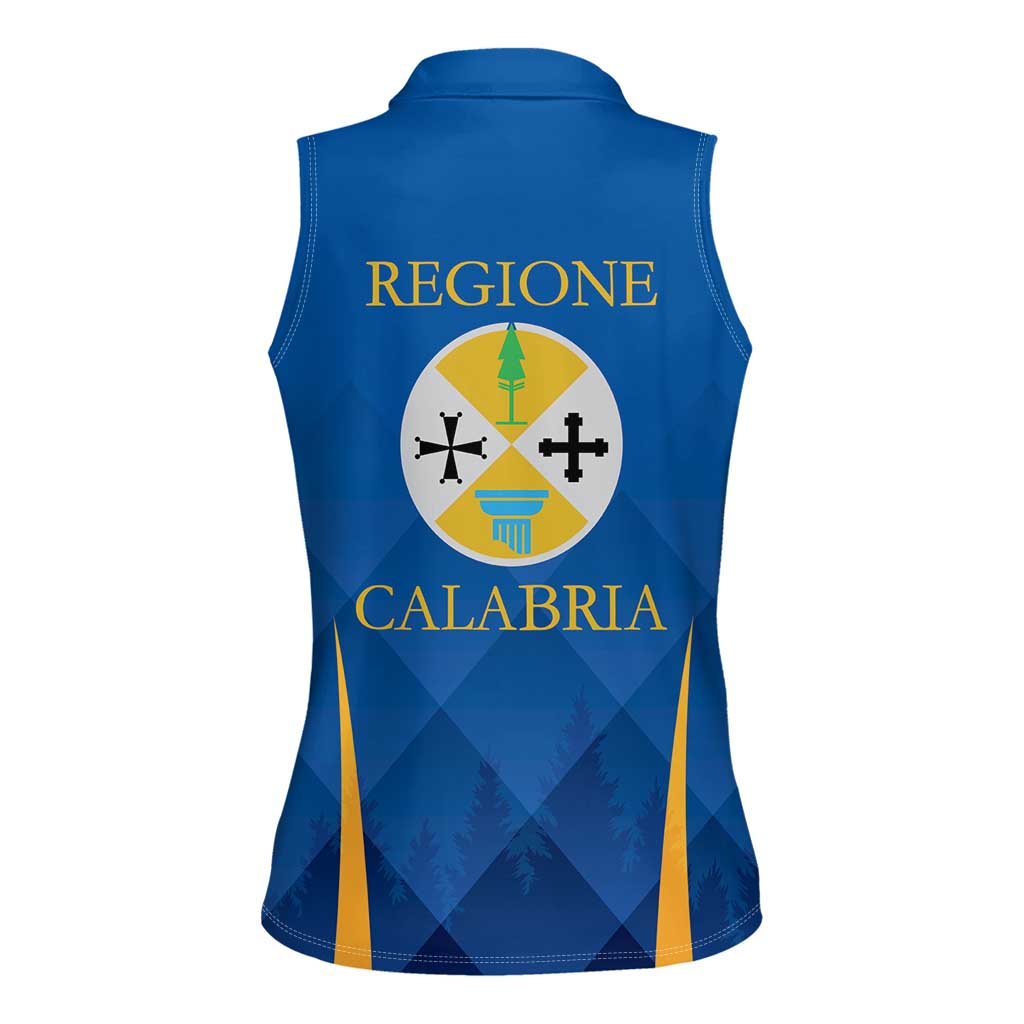 Italy Calabria Women Sleeveless Polo Shirt Flag Style - Wonder Print Shop
