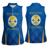 Italy Calabria Women Sleeveless Polo Shirt Flag Style - Wonder Print Shop