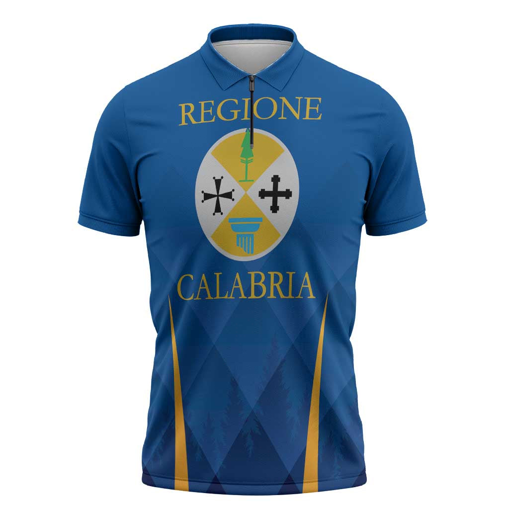 Italy Calabria Zipper Polo Shirt Flag Style - Wonder Print Shop