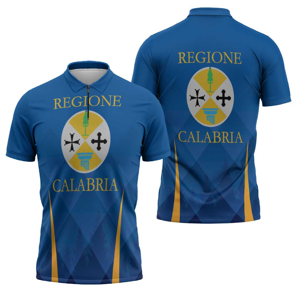 Italy Calabria Zipper Polo Shirt Flag Style - Wonder Print Shop