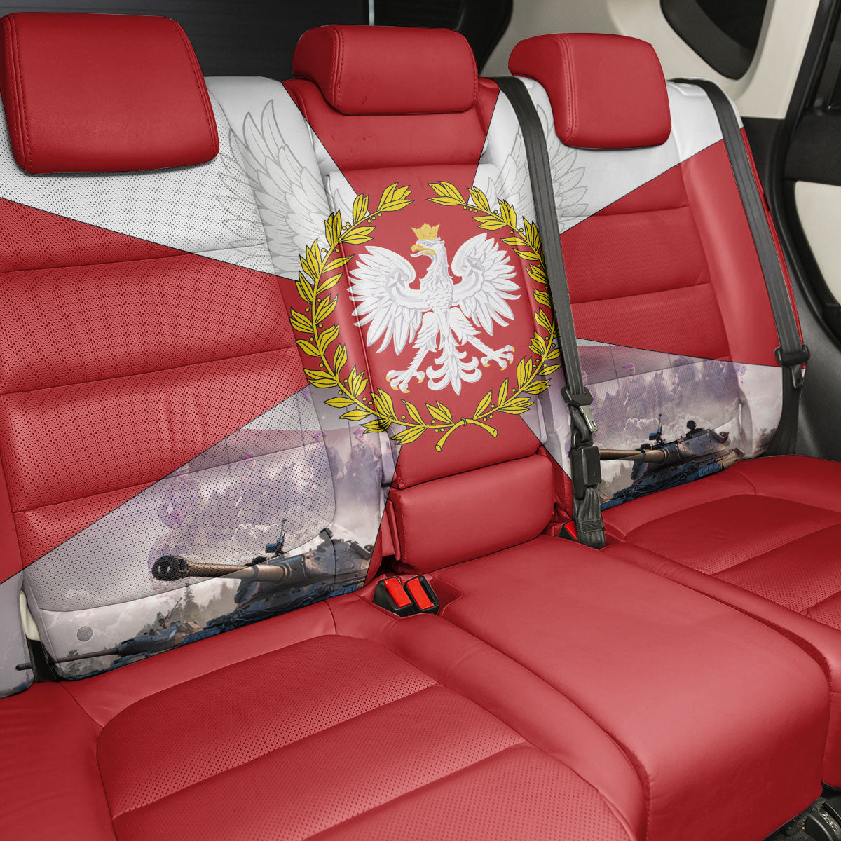 Polish Armed Forces Day Back Car Seat Cover Bog Honor Ojczyzna Heritage