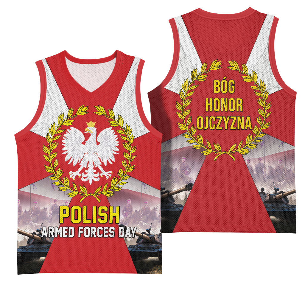 Polish Armed Forces Day Basketball Jersey Bog Honor Ojczyzna Heritage