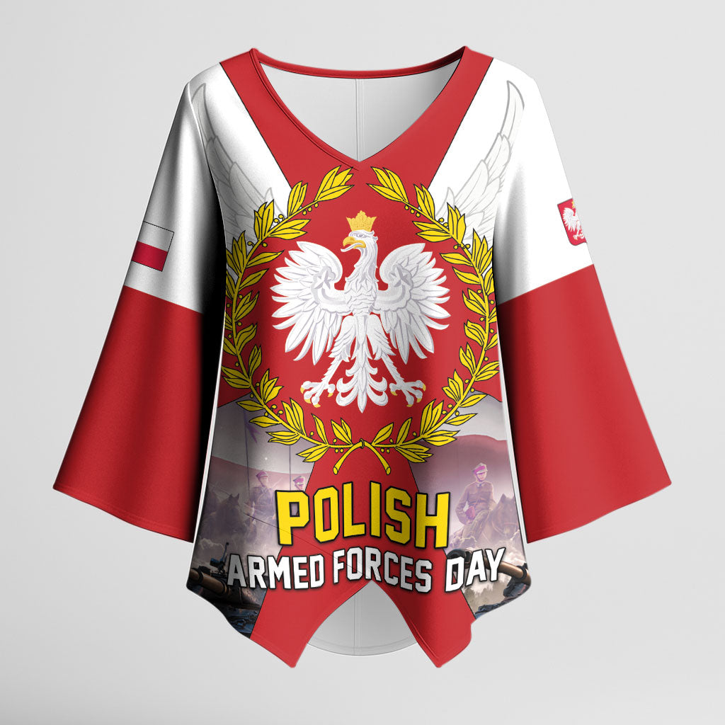 Polish Armed Forces Day Kimono Sleeve Blouse Bog Honor Ojczyzna Heritage