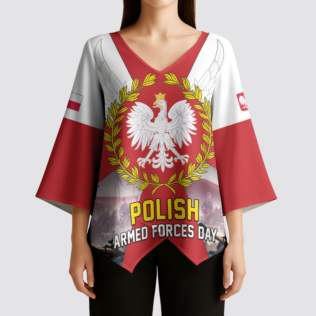 Polish Armed Forces Day Kimono Sleeve Blouse Bog Honor Ojczyzna Heritage