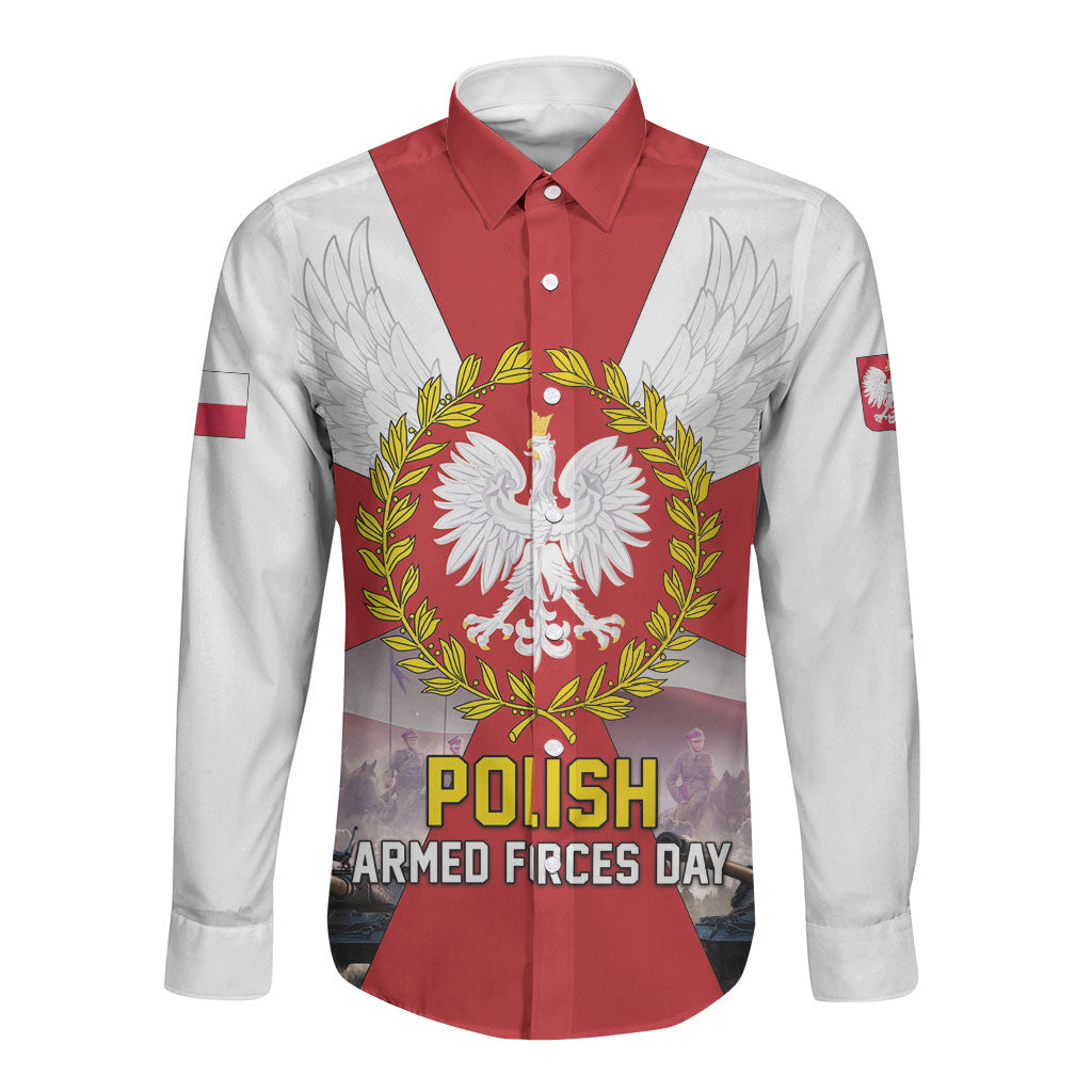Polish Armed Forces Day Long Sleeve Button Shirt Bog Honor Ojczyzna Heritage