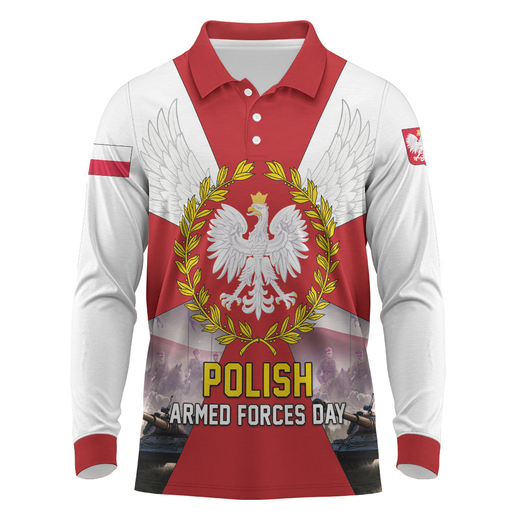 Polish Armed Forces Day Long Sleeve Polo Shirt Bog Honor Ojczyzna Heritage