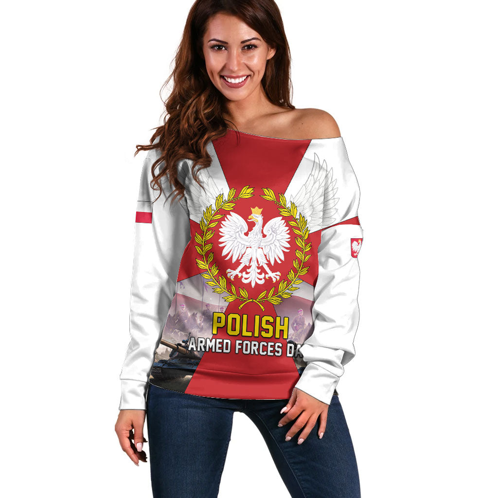 Polish Armed Forces Day Off Shoulder Sweater Bog Honor Ojczyzna Heritage