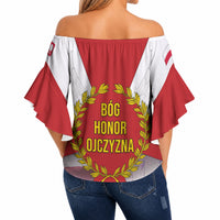 Polish Armed Forces Day Off Shoulder Wrap Waist Top Bog Honor Ojczyzna Heritage