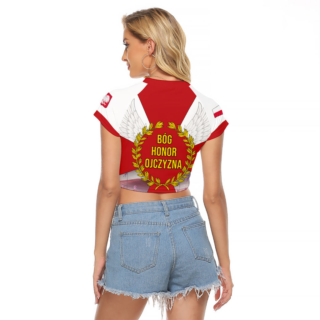 Polish Armed Forces Day Raglan Cropped T Shirt Bog Honor Ojczyzna Heritage