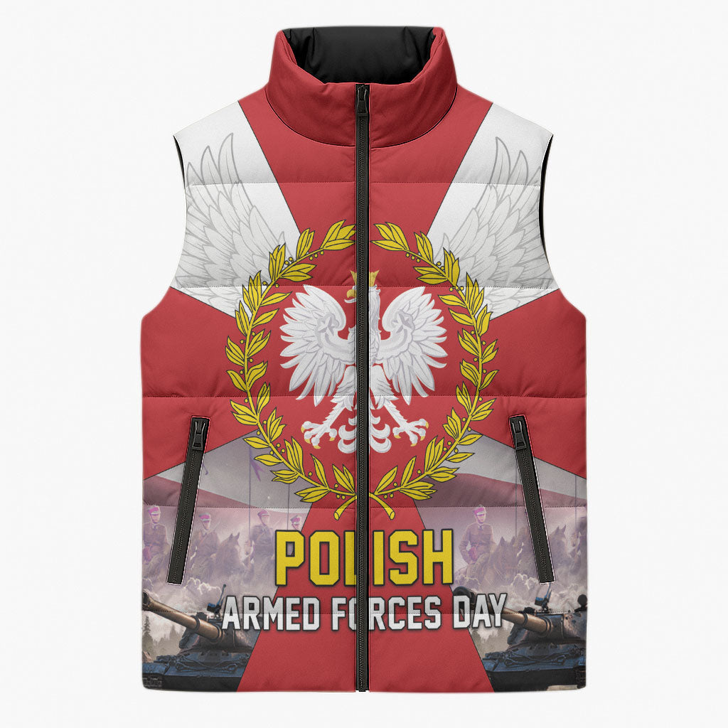 Polish Armed Forces Day Sleeveless Puffer Jacket Bog Honor Ojczyzna Heritage