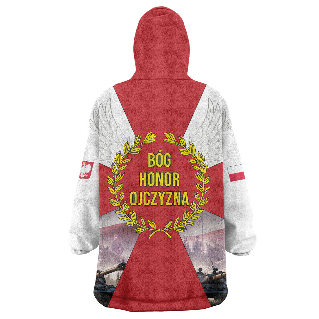 Polish Armed Forces Day Wearable Blanket Hoodie Bog Honor Ojczyzna Heritage