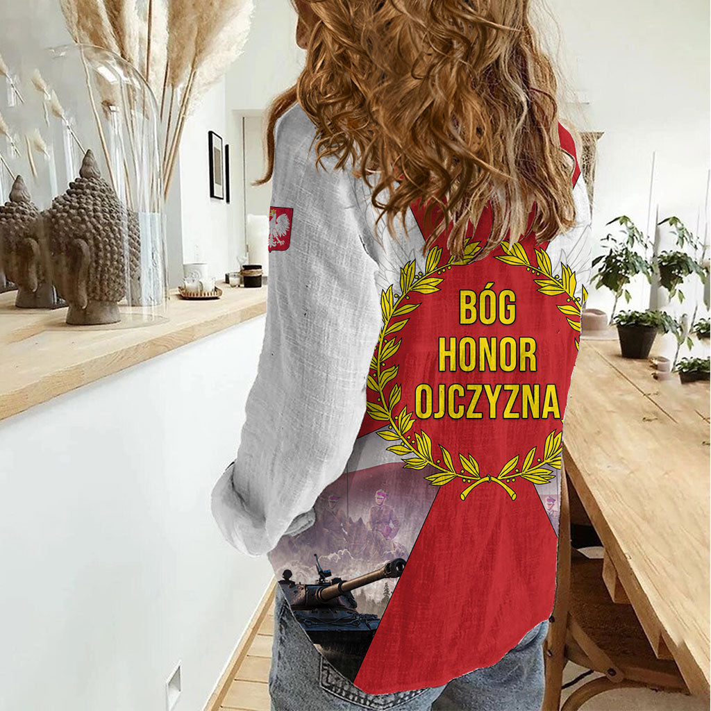 Polish Armed Forces Day Women Casual Shirt Bog Honor Ojczyzna Heritage