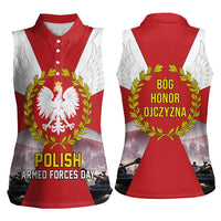 Polish Armed Forces Day Women Sleeveless Polo Shirt Bog Honor Ojczyzna Heritage