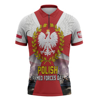 Polish Armed Forces Day Zipper Polo Shirt Bog Honor Ojczyzna Heritage