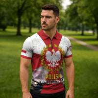 Polish Armed Forces Day Zipper Polo Shirt Bog Honor Ojczyzna Heritage