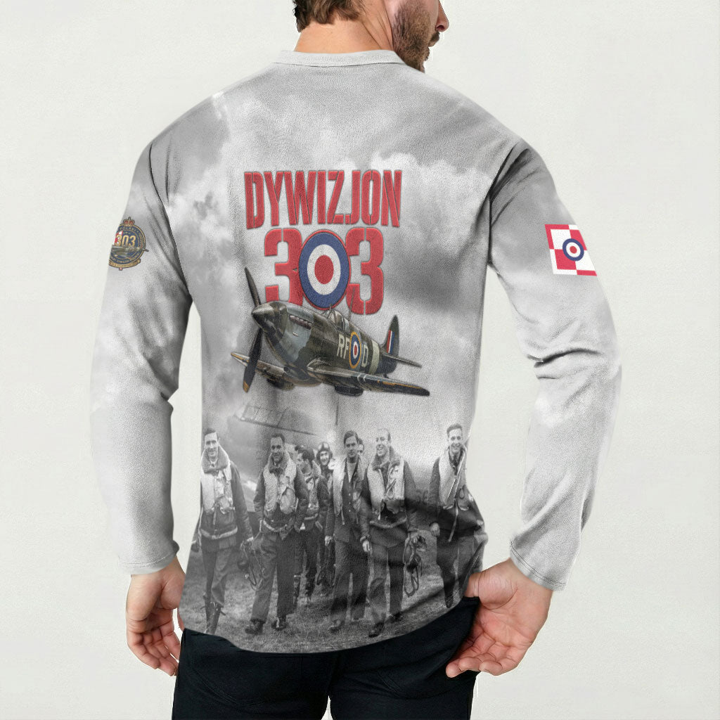 Polish 303 Squadron Button Sweatshirt Battle Of Britain Air Heroes