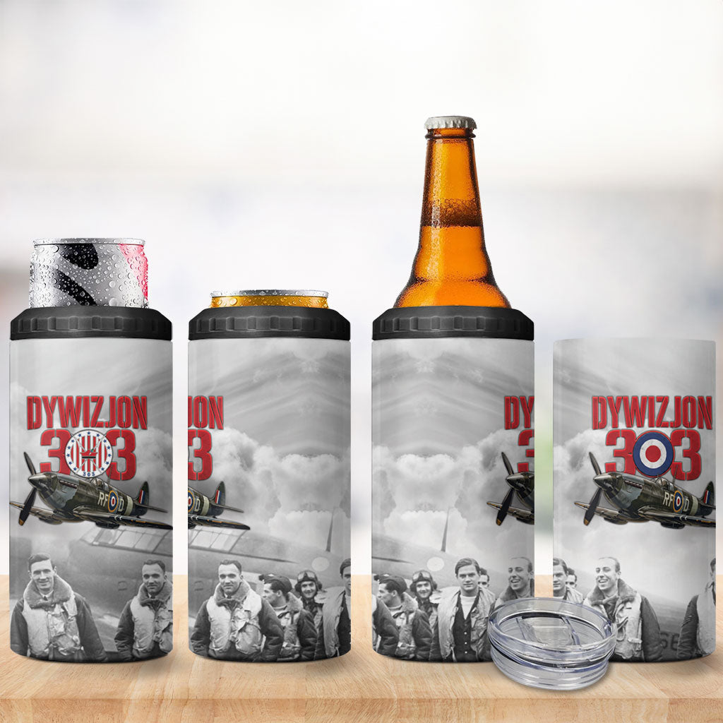 Polish 303 Squadron 4 in 1 Can Cooler Tumbler Battle Of Britain Air Heroes