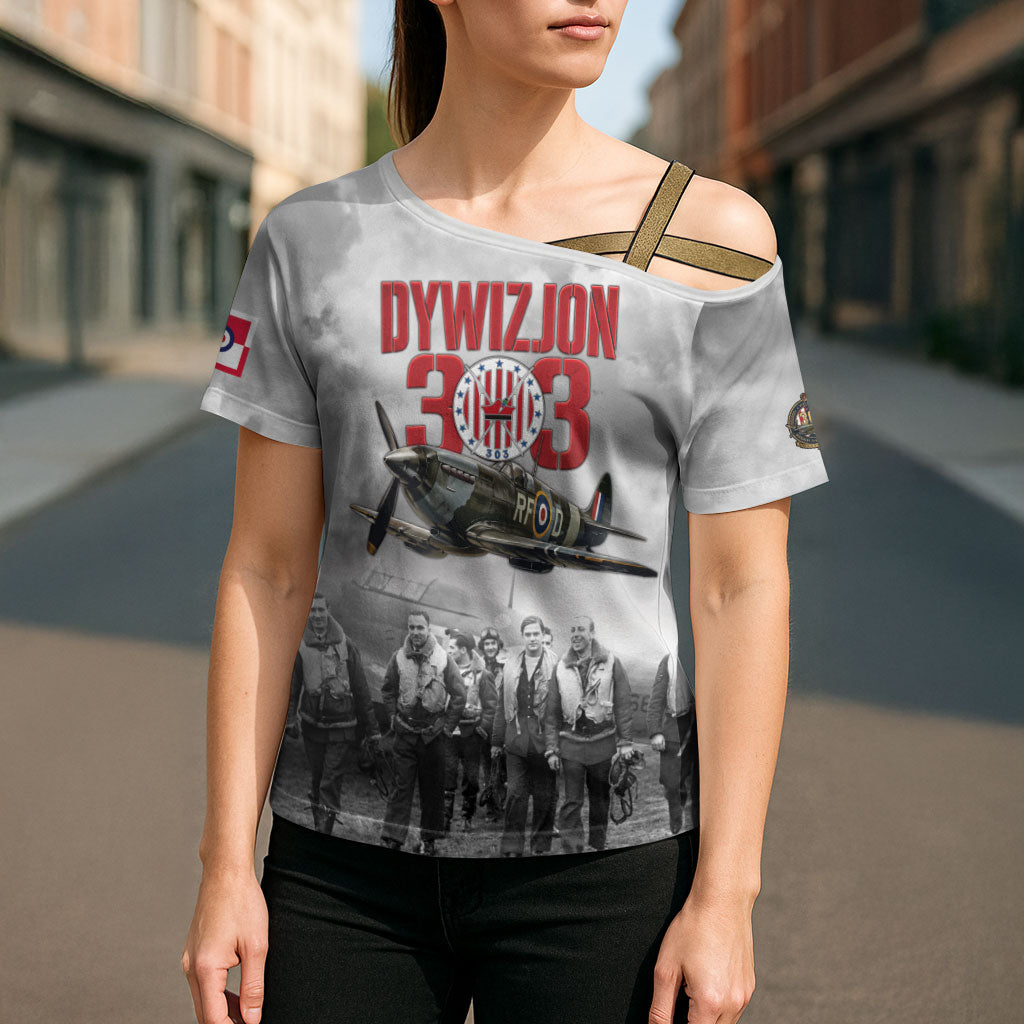 Polish 303 Squadron Cross Shoulder Shirt Battle Of Britain Air Heroes