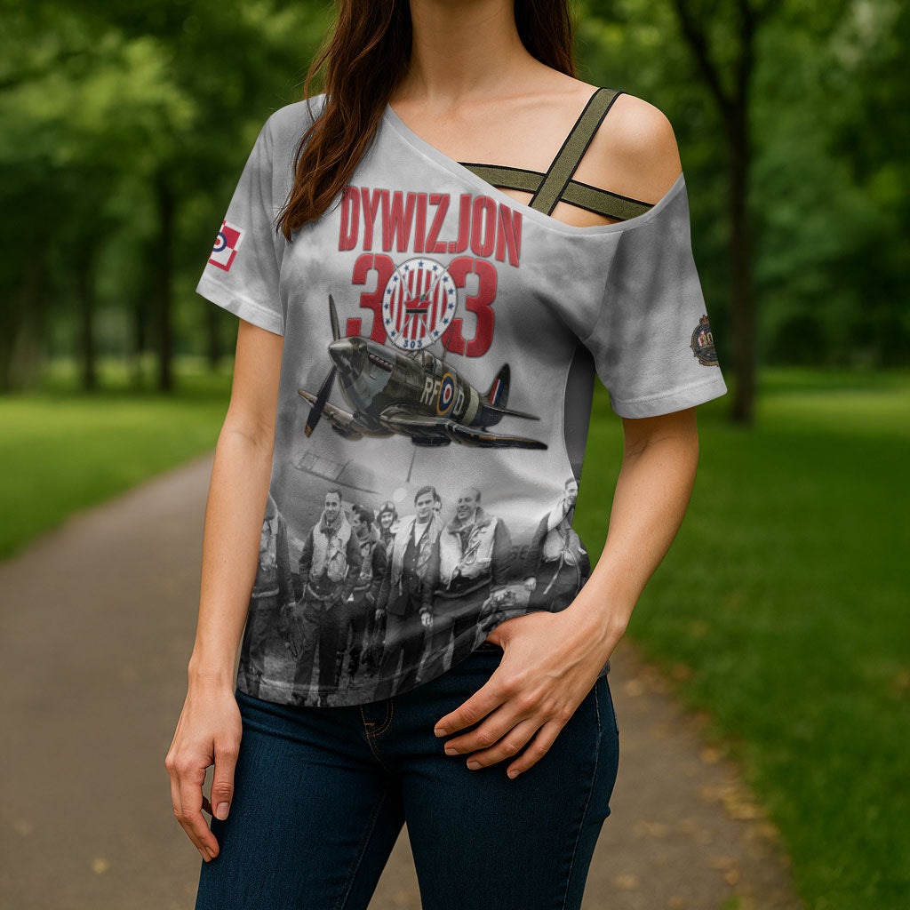 Polish 303 Squadron Cross Shoulder Shirt Battle Of Britain Air Heroes